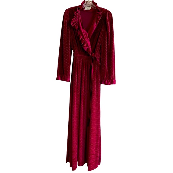 Luxury Robe Velvet Satin Vintage Old Hollywood 1930’s Style Victorian Edwardian - Picture 8 of 16